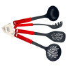 Lot de 4 ustensiles de cuisine, resistant à 200 degrés, couleur rouge