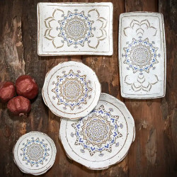 Assiette plate, Casablanca, L.19,2 x l.27,7 x h.2,8 cm, mélamine pure 