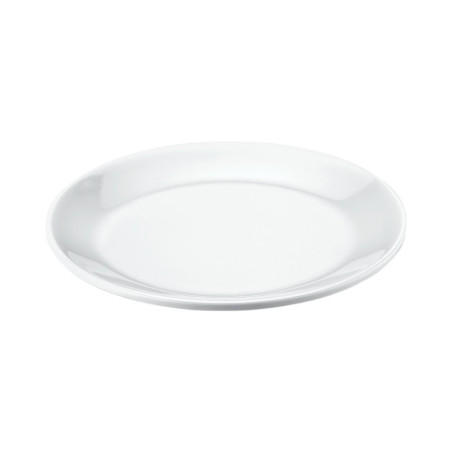 Assiette plate, aspect porcelaine, mélamine pure Dimensions:D.17 x h.1,6 cm