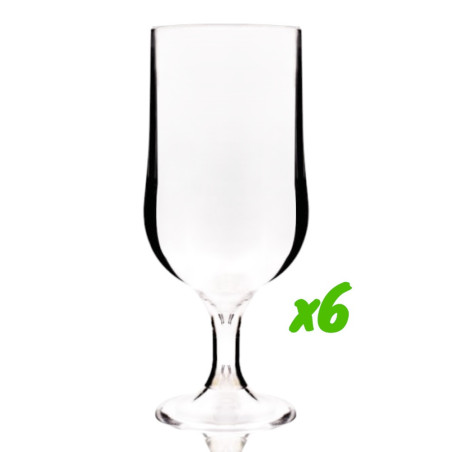 6 verres à vin, polycarbonate, 370 ml Ø 6,8cm, H 18cm Larg 6,8cm. Réutilisable 