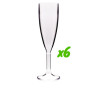 6 flûtes à champagne, polycarbonate, 180 ml, Ø 5,5cm, H 21,8cm, Larg 5,5cm. Réutilisable 