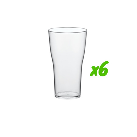 6 verres à cocktail, polycarbonate, 397 ml, Ø 8cm, H 13,8cm, Larg 8cm. Réutilisable 