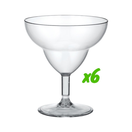 6 verres à cocktail, polycarbonate, 350 ml Ø 11,8cm, H 13cm Larg 11,8cm. Réutilisable 