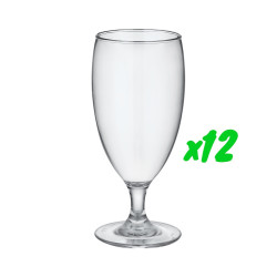 12 verres à vin, polycarbonate, 360 ml, Ø 7,2cm, H 17,5cm, Larg 7,2cm. Réutilisable 