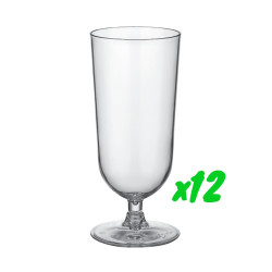 12 verres à vin, polycarbonate, 460 ml Ø 7,8cm, H 18cm Larg 7,8cm. Réutilisable 