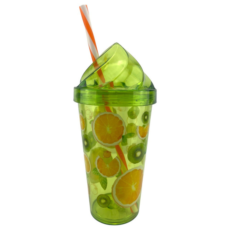 4 gobelets réutilisables ( Vert Orange Kiwi,Glace ), ref : SOL-161748-015x4 