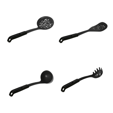 Lot de 4 ustensiles de cuisine coloris Noir