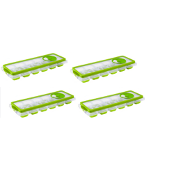 Pack de 4 bacs à glaçons vert couvercle transparent