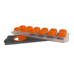 Pack de 4 bacs à glaçons orange et vert