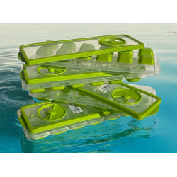 Pack de 4 bacs à glaçons vert couvercle transparent