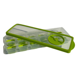 Pack de 4 bacs à glaçons vert couvercle transparent