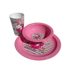 Set de 3 pièces petit déjeuner enfant (bol, verre, et assiette)